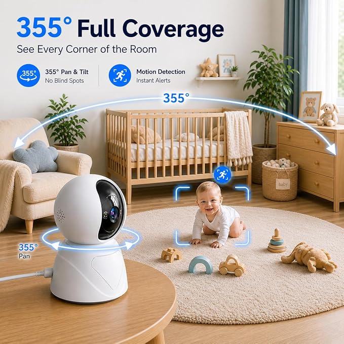 Baby Monitor with Camera and Audio, 3MP Baby Camera - Image 2