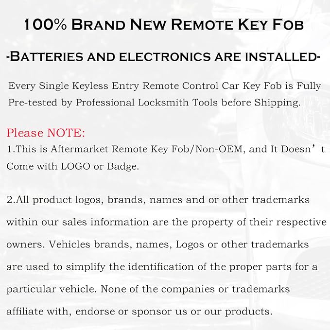 SUPALAND Keyless Entry Remote Control Key Fob Replacement Fits - Image 6