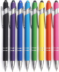 8 Pack Ballpoint Pen 2-in-1 Stylus Retractable Ballpoint Pen by Bribobo