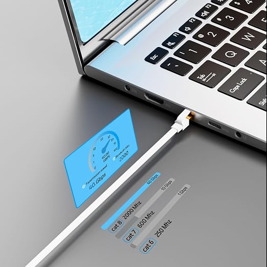 Ethernet Cable 75 FT, Cat 8 Ethernet Cable, High-Speed Internet Cable Network - Image 4