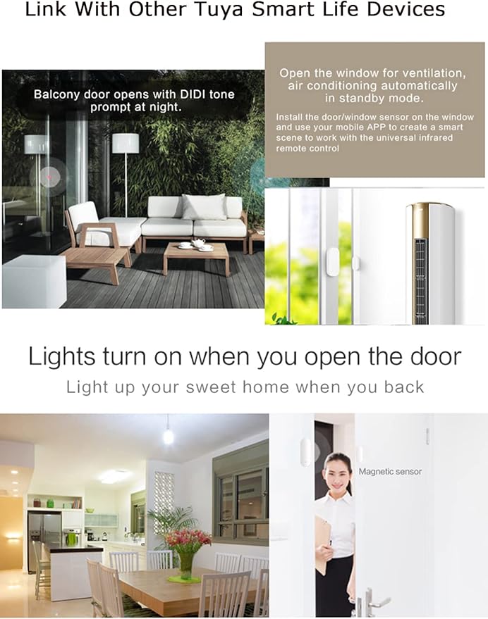 2 Pack WiFi Door Window Sensor Detector: Wireless Security Alarm Door Sensor - Image 5