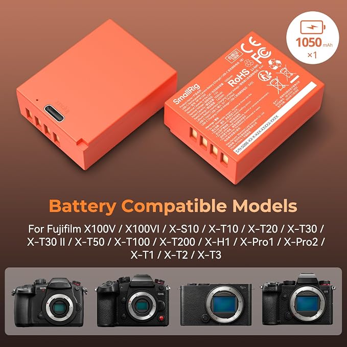 SMALLRIG NP-W126S Battery, 1050mAh Replacement USB-C Battery - Image 3