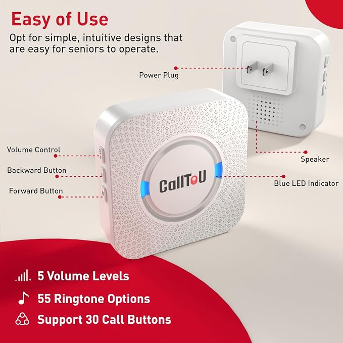 CallToU Wireless Caregiver Pager Smart Call System 2 SOS Call - Image 5