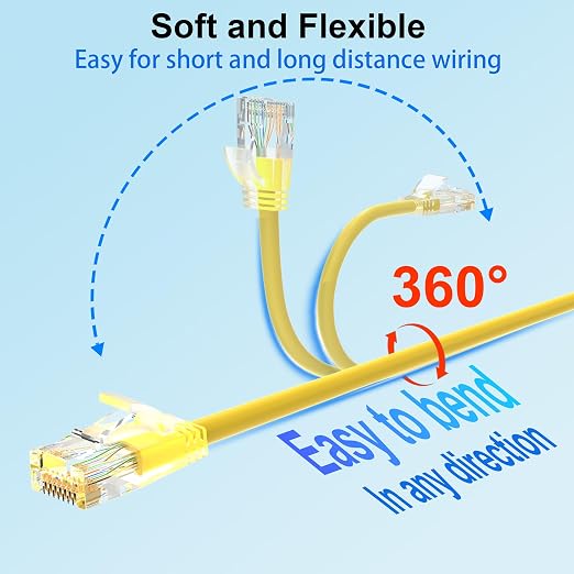 Cat 6 Patch Cables 0.5 feet, Slim Cat6a Ethernet Patch Cable 10Gbps 550Mhz - Image 4