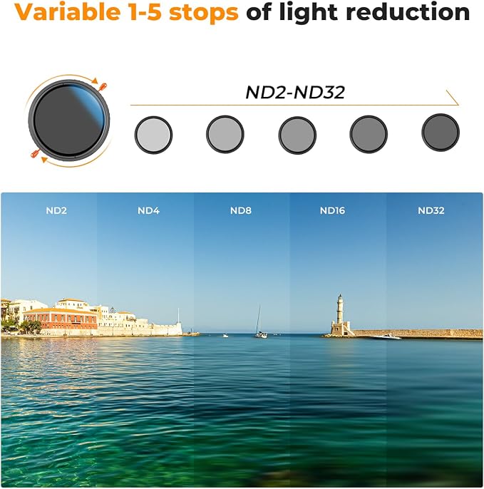 K&F Concept 67mm Variable ND2-32 & Circular Polarizing Lens Filter 2 in 1-18 - Image 4