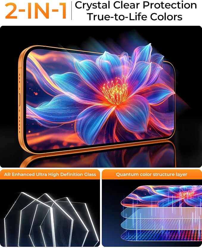 MRGLAS TOP 9H+ Glass 2+2 Packs for iPhone 17 Pro Screen Protector - Image 7