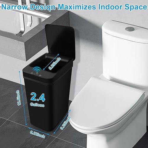 2 Pack Bathroom Trash can, Smart Touchless Trash Can, Automatic Motion Sensor - Image 2