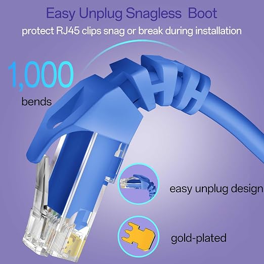 Cat 6 Ethernet Cable 6FT 10Pack, Cat6 Ethernet Patch Cable 10Gbps, High-Speed - Image 4