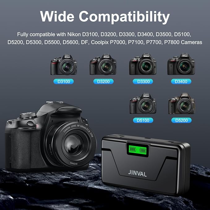 EN-EL14 EN-EL14A Battery 2 Pack and Charger Case Compatible - Image 2