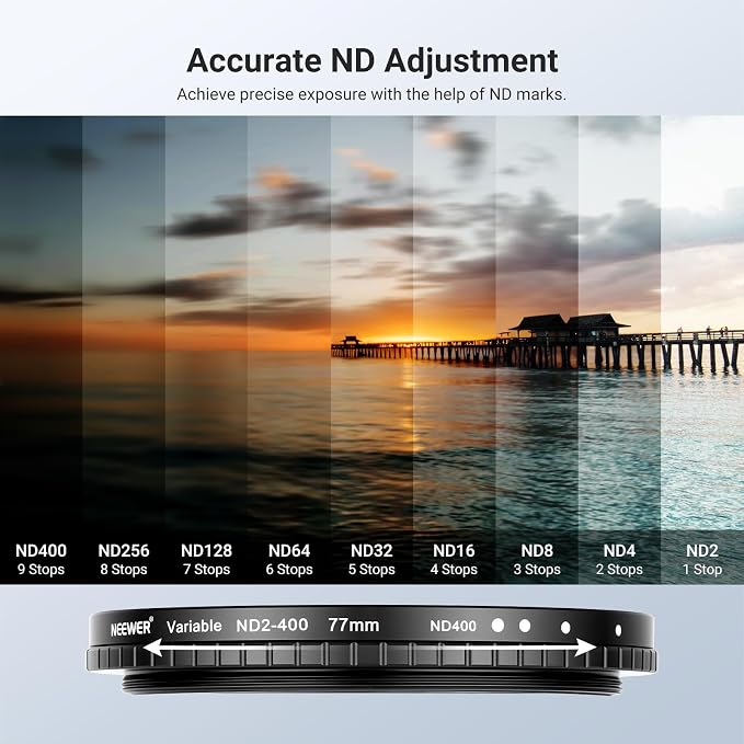 NEEWER 77mm Variable ND + CPL + UV Filter Kit - Image 4