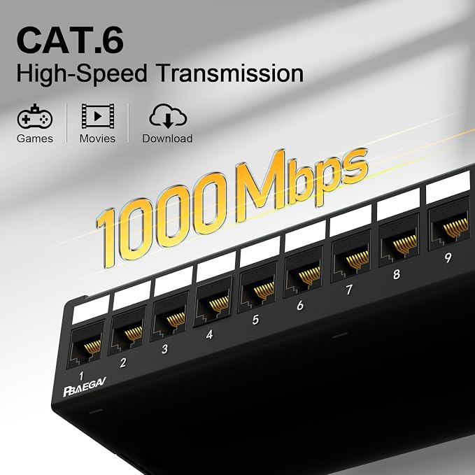Patch Panel 12 Port with 12pcs Cat6 Keystone Jack【EC Listed】 Unshielded No Rust - Image 5