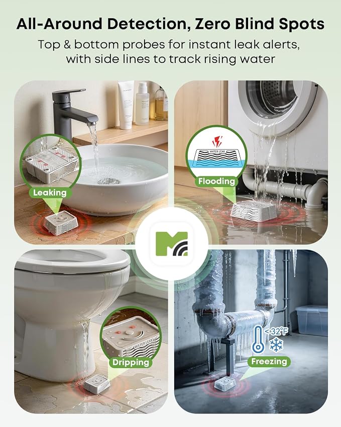 MOCREO LW1 Long Range Water Leak Detector, 105dB Adjustable Alarm, IP67 - Image 4