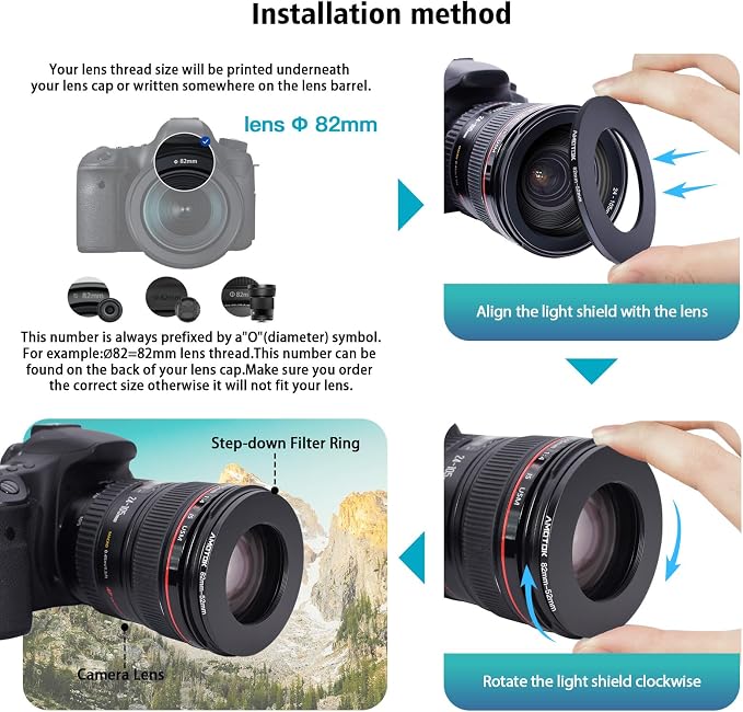 82mm Lens to 52mm Camera Lens Adapter, 82mm to 52mm Filter Step-Down Ring - Image 5