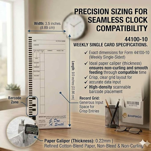 44100-10 Employee Time Cards, 6 Boxes of 100, Includes 1 Compatible 5000R Ribbon - Image 2