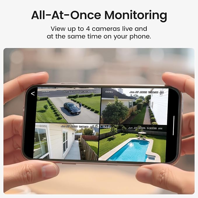 aosu Security Cameras Wireless Outdoor, 6-Cam Kit, No Subscription Required - Image 3