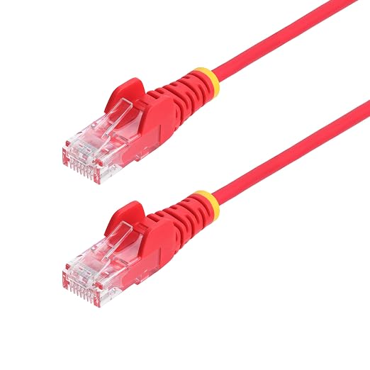 StarTech.com 10ft Red Slim CAT6 Ethernet Cable, Snagless RJ45, 28AWG Pure Bare by StarTech