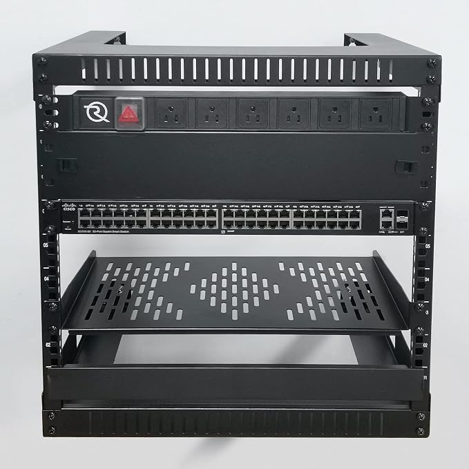 RIVECO 18U 19" Wall Mount Server Rack – 17.7" Deep 2 Post Open Frame Cabinet - Image 6