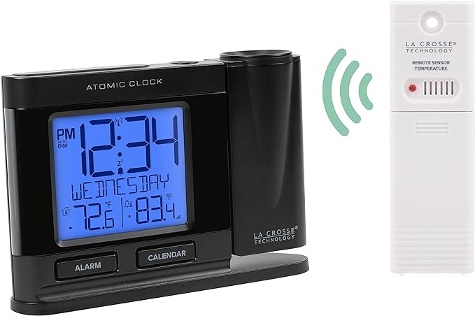 La Crosse Technology 616-41667-INT Black Atomic Projection Alarm Clock - Image 3