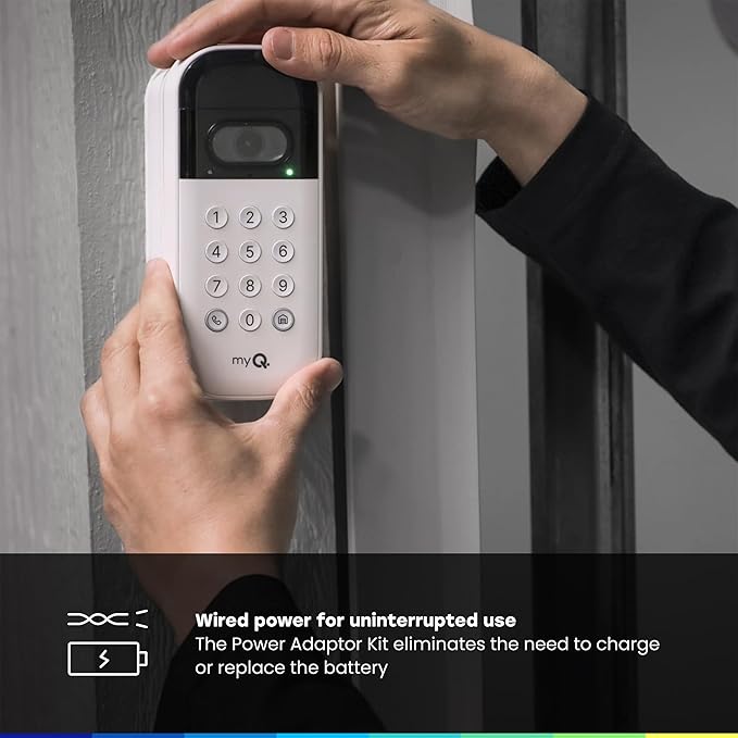 myQ Smart Garage Starter Kit: Garage Door Video Keypad + Wired Power Adapter - Image 6