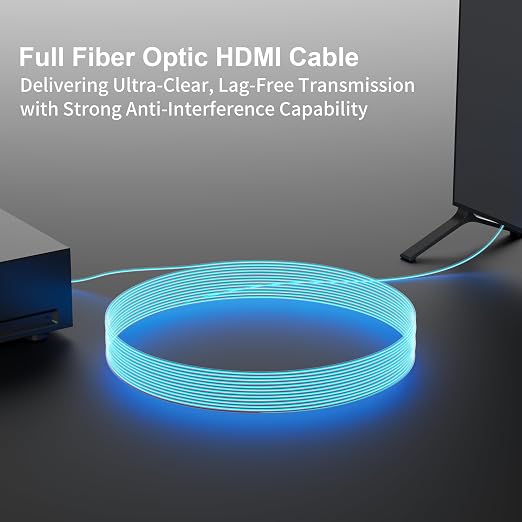 RUIPRO 8K Detachable Full Fiber Optic Armored HDMI 2.1 Cable 50FT, Ultra High - Image 5