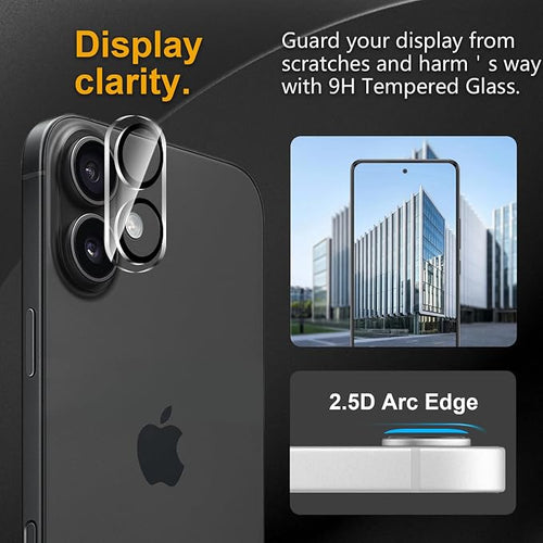 3 Pack Camera Lens Protector for iPhone 17 / iPhone 16 / iPhone 16 Plus - Image 2