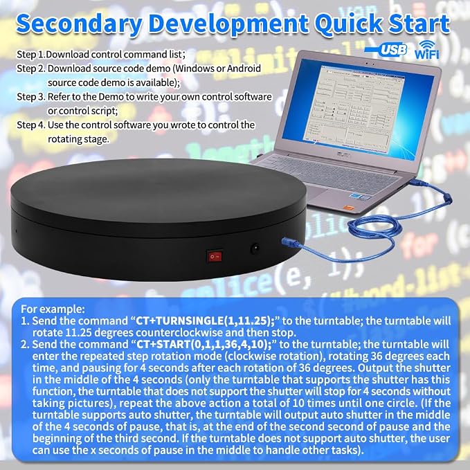 Programmable Motorized Electric Turntable Command-Controlled Rotating Platform - Image 6