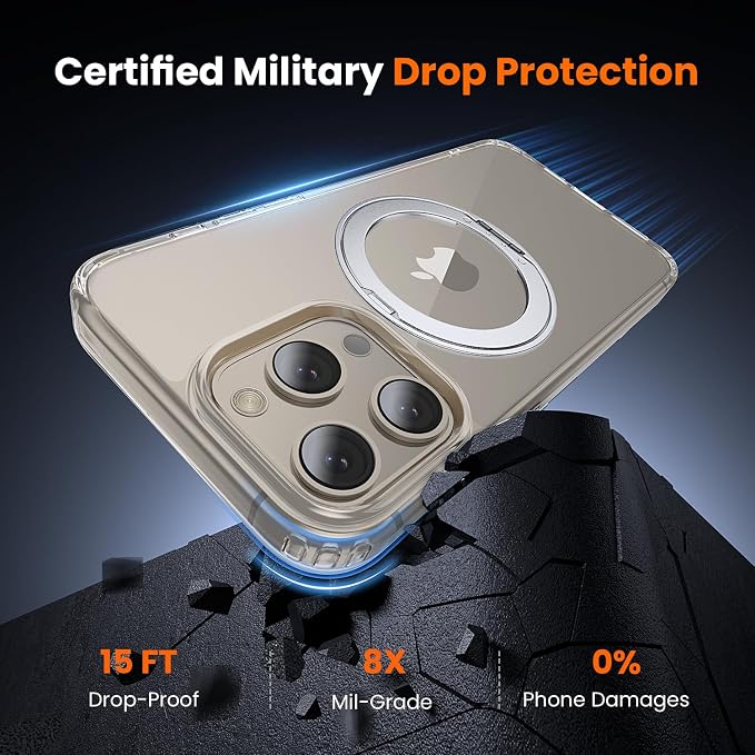 toushion 3 in 1 for iPhone 15 Pro Max Case Stand |Build in Kickstand, Screen - Image 3