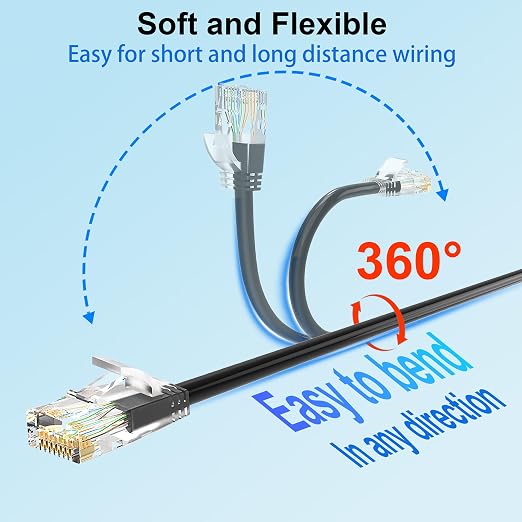 Cat 6 Patch Cables 1 feet, Slim Cat6a Ethernet Patch Cable 10Gbps 550Mhz - Image 4