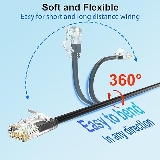 Cat 6 Patch Cables 1 feet, Slim Cat6a Ethernet Patch Cable 10Gbps 550Mhz - Image 4