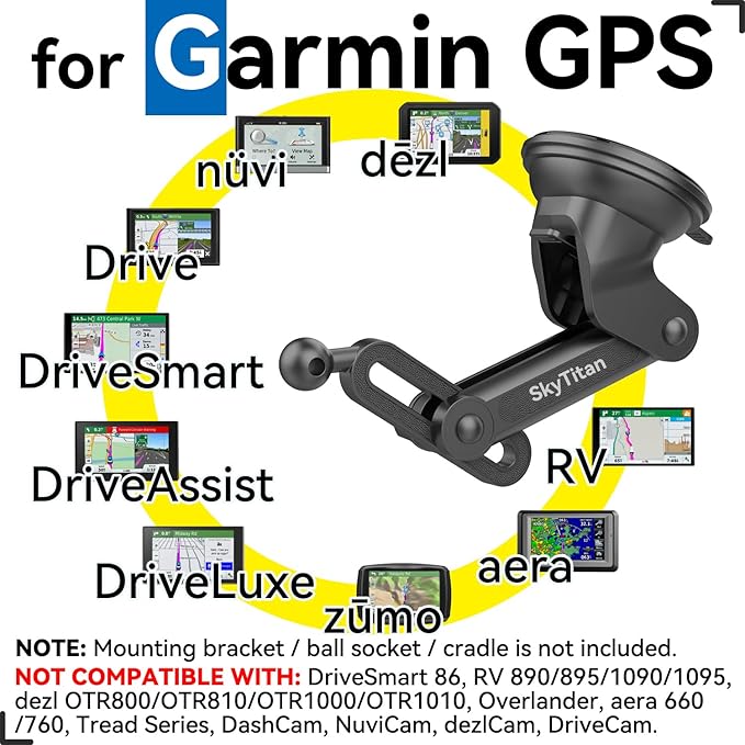 SkyTian for Garmin GPS Car Mount Replacement Sticky Suction Cup 17mm Ball Mount - Image 4