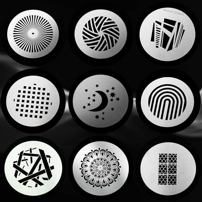 18Pcs Round Gobos Kit for Optical Snoot, 66mm/2.6in Metal Plate Patterns for - Image 3