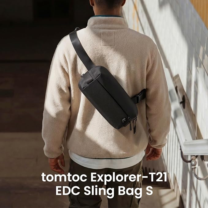 tomtoc Compact EDC Sling Bag 3L-10L, Minimalist Crossbody Bag Chest Shoulder - Image 8
