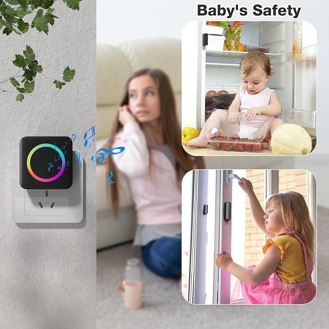 Door Chime, Satisure Wireless Door Sensor Chime When Door Opens, Door Alarms - Image 7