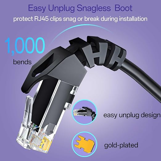 Cat 6 Ethernet Cable 0.5FT 10Pack, Cat6 Ethernet Patch Cable 10Gbps, High-Speed - Image 4