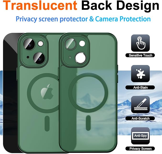 for iPhone 15 Case with Privacy Screen Protector and Camera Protection - Image 2