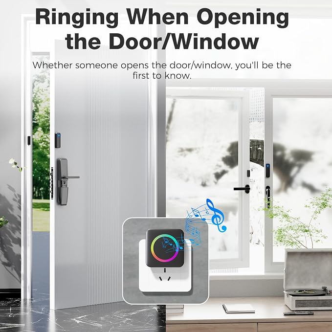 Door Chime, Satisure Wireless Door Sensor Chime When Door Opens, Door Alarms - Image 2