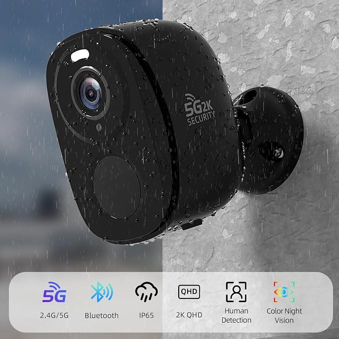 Rraycom 2Pack 5G/2.4G WiFi Security Cameras Wireless Outdoor, 2K Battery - Image 2