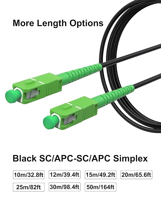 40M/131ft SC/APC Fiber Optic Internet Cable Extension, SC/APC to SC/APC Armored - Image 5