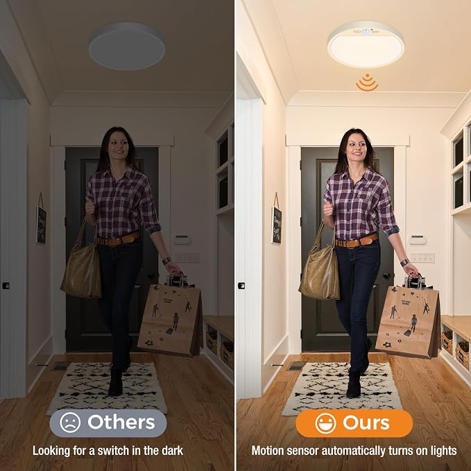 slochi Motion Sensor Light Indoor Wired, 8.7 Inch 3000K/4000K/6500K Closet - Image 9