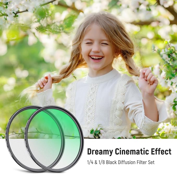 NEEWER 82mm 1/4 & 1/8 Black Diffusion Filter - Image 2
