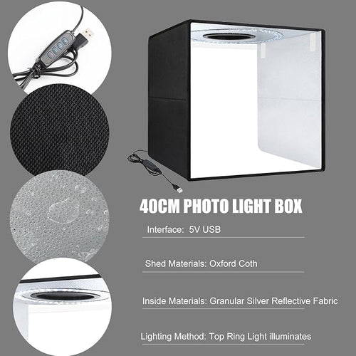 16 Inch Photo Light Box, CRI>90 Photography Shooting Tent - Image 2