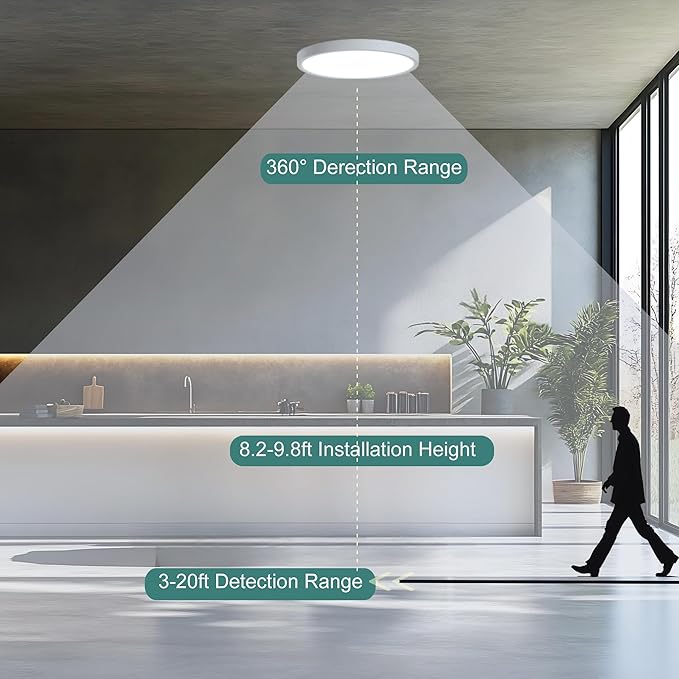 9 Inch Motion Sensor Ceiling Light Indoor, Motion Sensor Fixture Indoor - Image 4