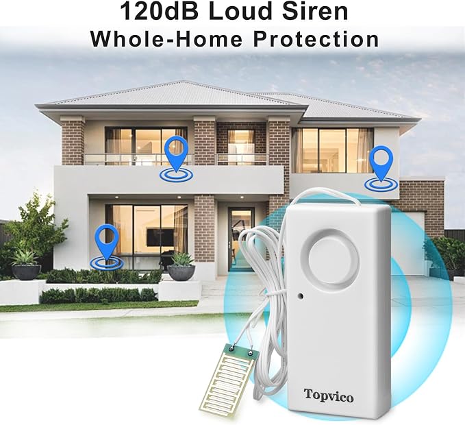 Water Leak Detector Alarm, 120dB Flood Alert - Image 2