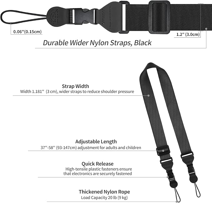 FIEIL 3 Pack Nylon iPad Strap, Adjustable Camera Neck Strap, Comfortable - Image 6