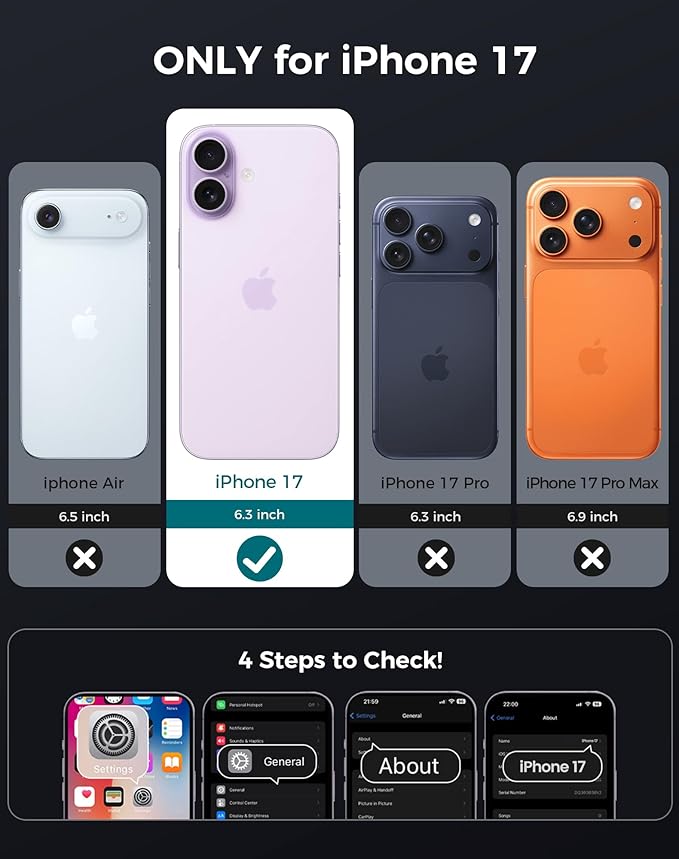 Goton for iPhone 17 Case with Privacy Tempered Glass Screen Protector & Camera - Image 2