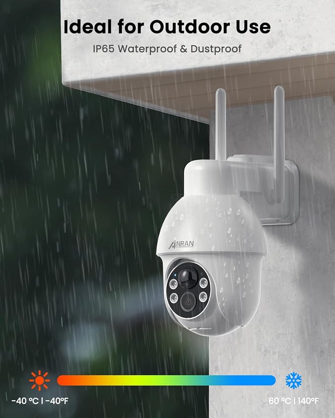 ANRAN 2K Solar Security Camera Wireless Outdoor, 2 Pack Battery-Powered WiFi - Image 8