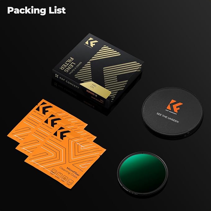 K&F CONCEPT 52mm Circular Polarizers Filter Polarizing Filter 28 Multi-Layer - Image 7