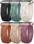 SNBLK 6 Pack Floral Engraved Bands Compatible by SNBLK