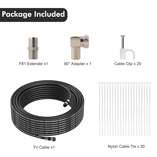 40ft RG6 Coaxial Cable, 75 Ohm TV Coax Cable - Image 2
