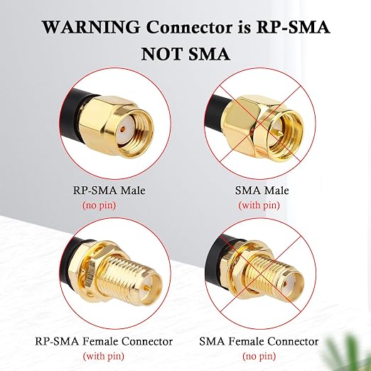 RP-SMA Male to RP-SMA Female Bulkhead Cable 20FT, RG58 Coaxial Cable - Image 3